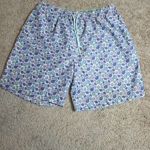 Peter Millar Seaside Collection Men's Swim Trunks Size XL Turtles  Drawstring